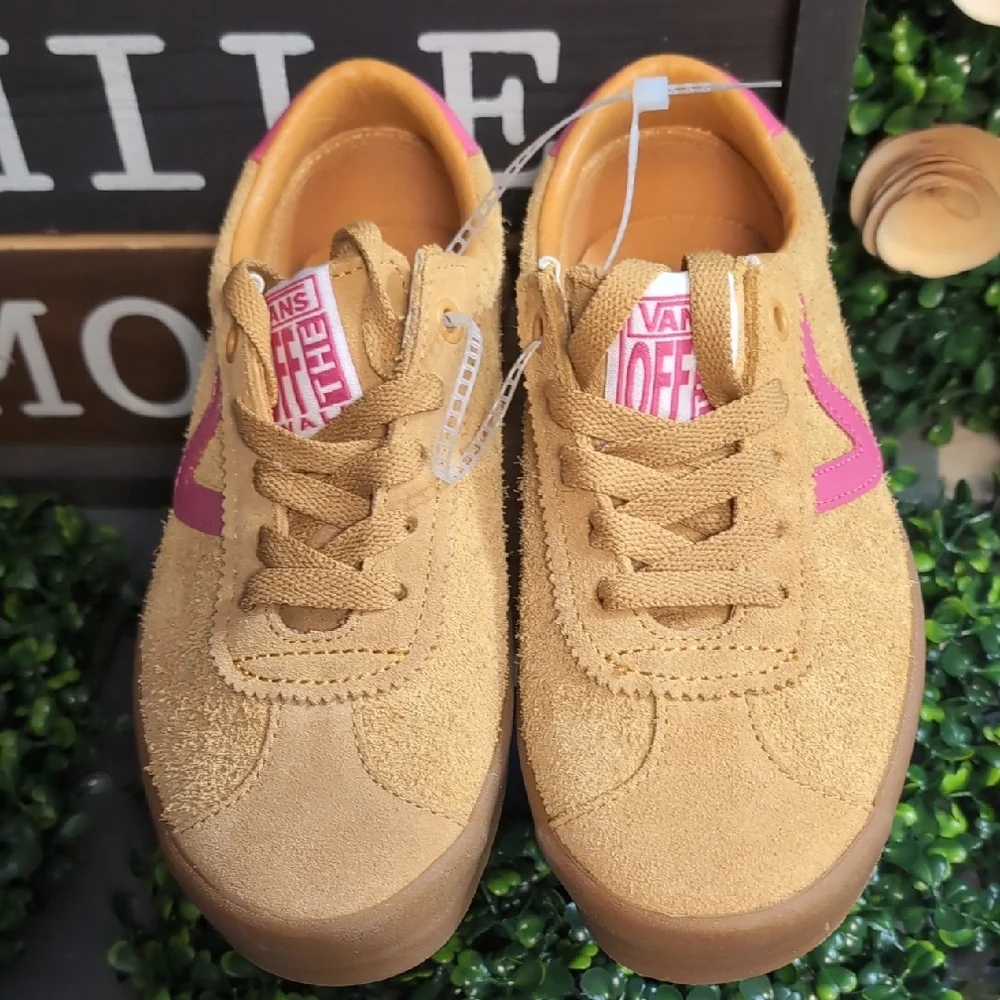 Sassy Suede & Popn Pink Leather Ladies Vans - Picture 4 of 14